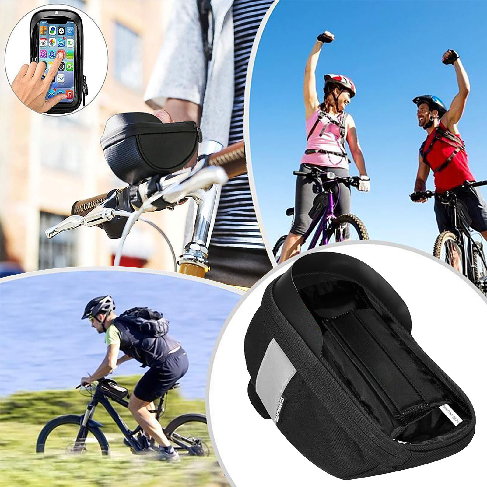Cycling Gear Display - Bolsa de Telefone Impermeável para Bicicleta,