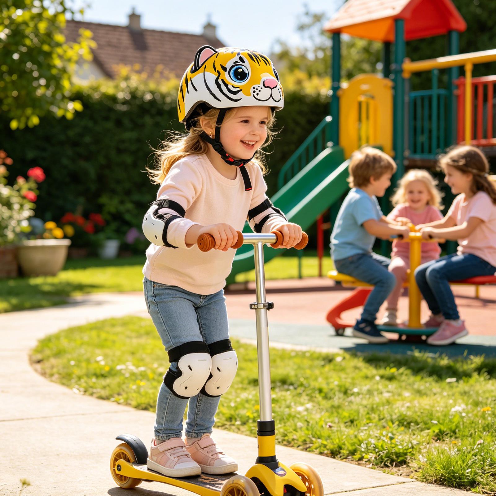Cycling Gear For Commuting - Capacete infantil com padrão de tigre,
