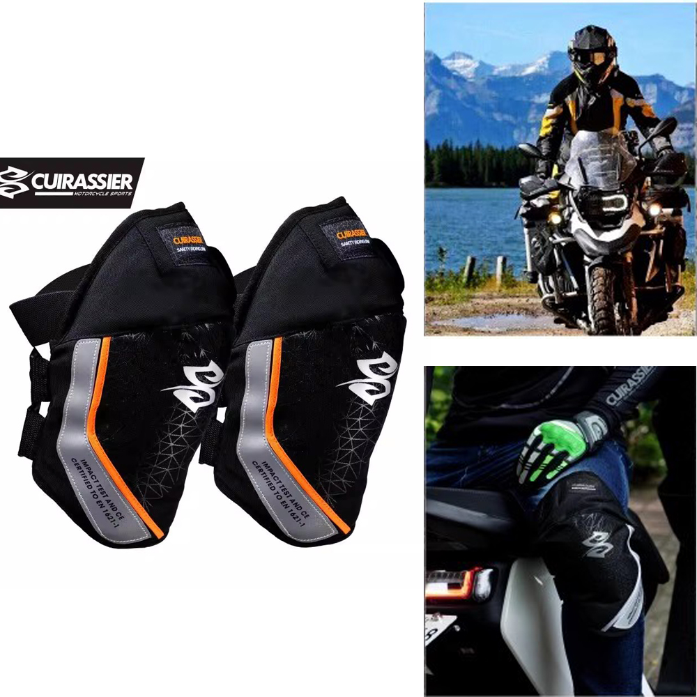 Cycling Gear Black - Joelheiras masculinas para motocicleta, acessórios de