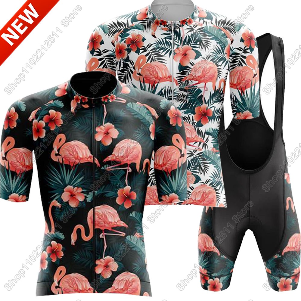 Cycling Bib Shorts - 2025 flamingo conjunto camisa de ciclismo