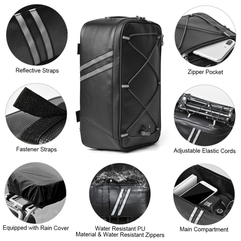 Waterproof Bike Trunk Bag, Sac - Cycling Gear Storage Rack avaliação e preço